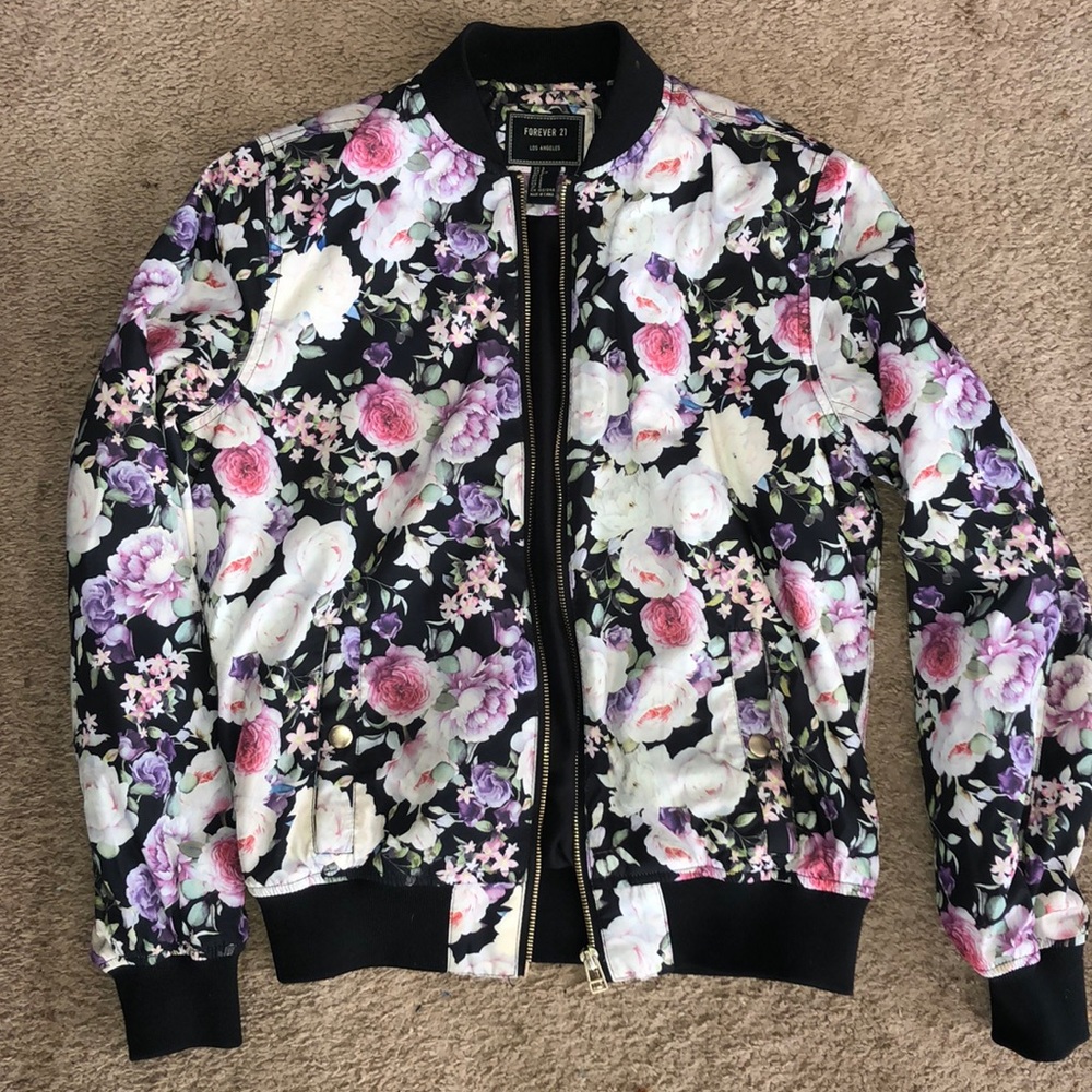 Forever21 floral Bomber jacket